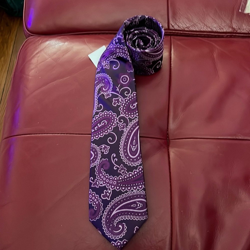 Paul Fredrick Men’s Necktie Berry Paisley Tie NWT